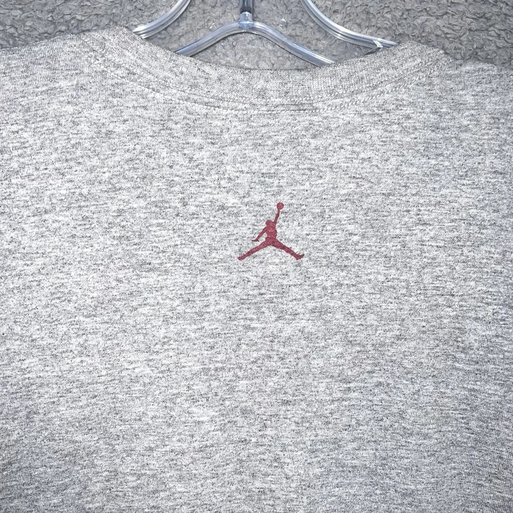 VTG Air Jordan T Shirt Men's Size L Heather Grey Sneakers 2-Side #23 Jumpman Tee